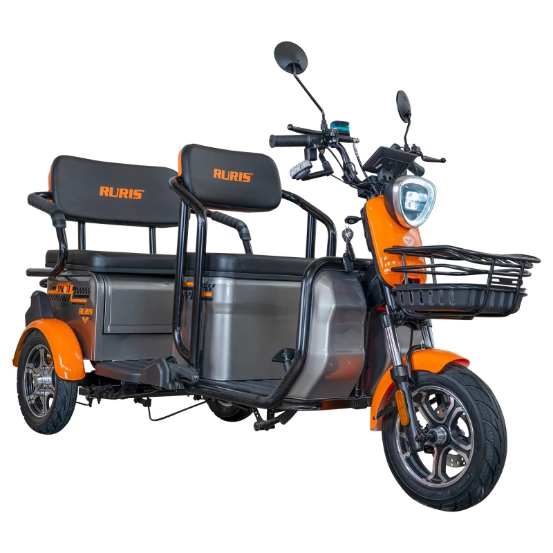 Triciclu electric RURIS PILOT 3040G, 2000W, baterie 72V 20Ah, autonomie 50 km, 25 km/h, 2 locuri, viteza maxima de 25 km/h, conform reglementarilor UE, fara permis