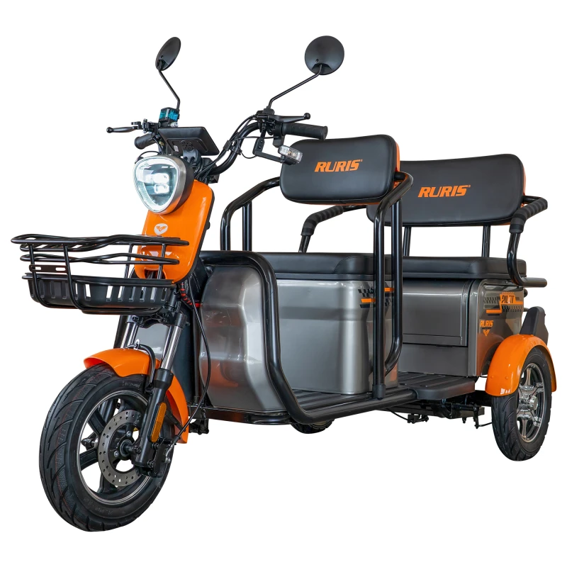 Triciclu electric RURIS PILOT 3040G, 2000W, baterie 72V 20Ah, autonomie 50 km, 25 km/h, 2 locuri, viteza maxima de 25 km/h, conform reglementarilor UE, fara permis