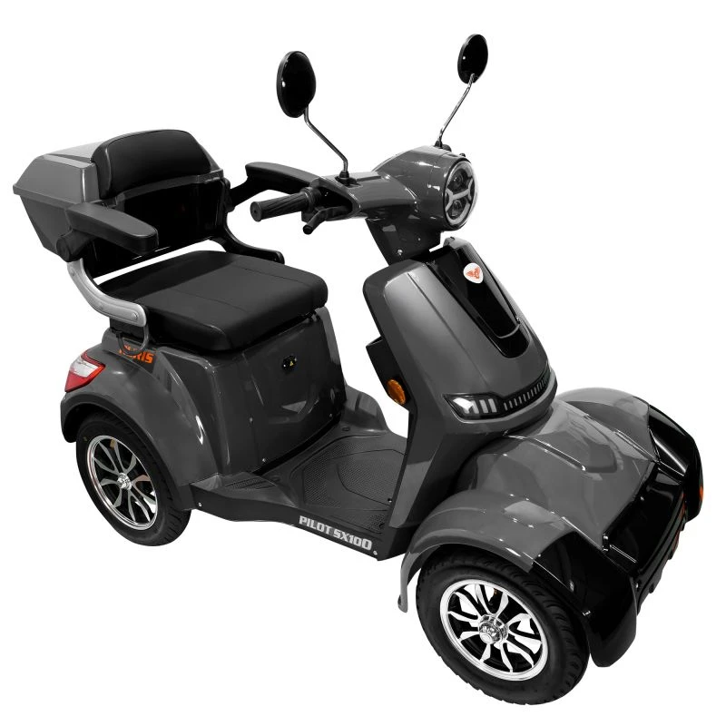 Triciclu electric RURIS PILOT SX100, 1300W, baterie 60V 20Ah, autonomie 46 km, viteza maxima de 25 km/h, conform reglementarilor UE, fara permis, gri
