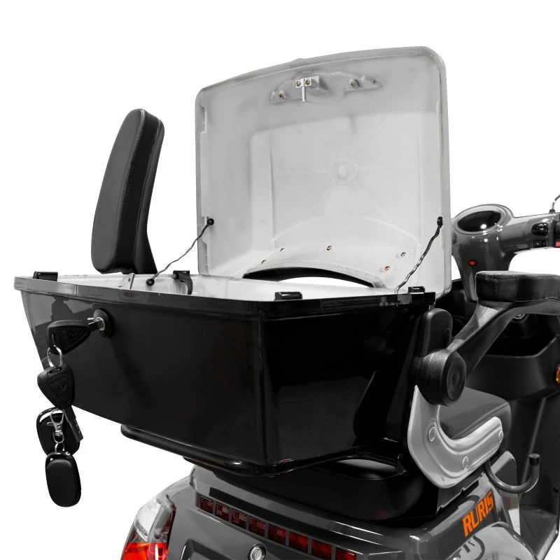 Triciclu electric RURIS PILOT SX100, 1300W, baterie 60V 20Ah, autonomie 46 km, viteza maxima de 25 km/h, conform reglementarilor UE, fara permis, gri