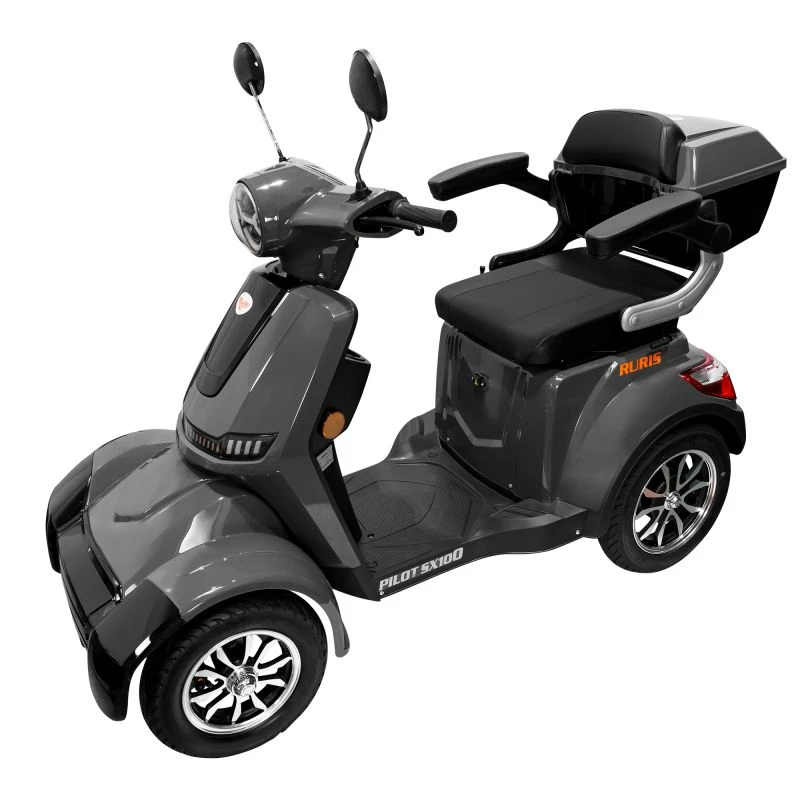Triciclu electric RURIS PILOT SX100, 1300W, baterie 60V 20Ah, autonomie 46 km, viteza maxima de 25 km/h, conform reglementarilor UE, fara permis, gri
