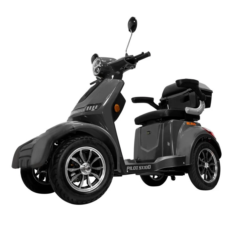 Triciclu electric RURIS PILOT SX100, 1300W, baterie 60V 20Ah, autonomie 46 km, viteza maxima de 25 km/h, conform reglementarilor UE, fara permis, gri