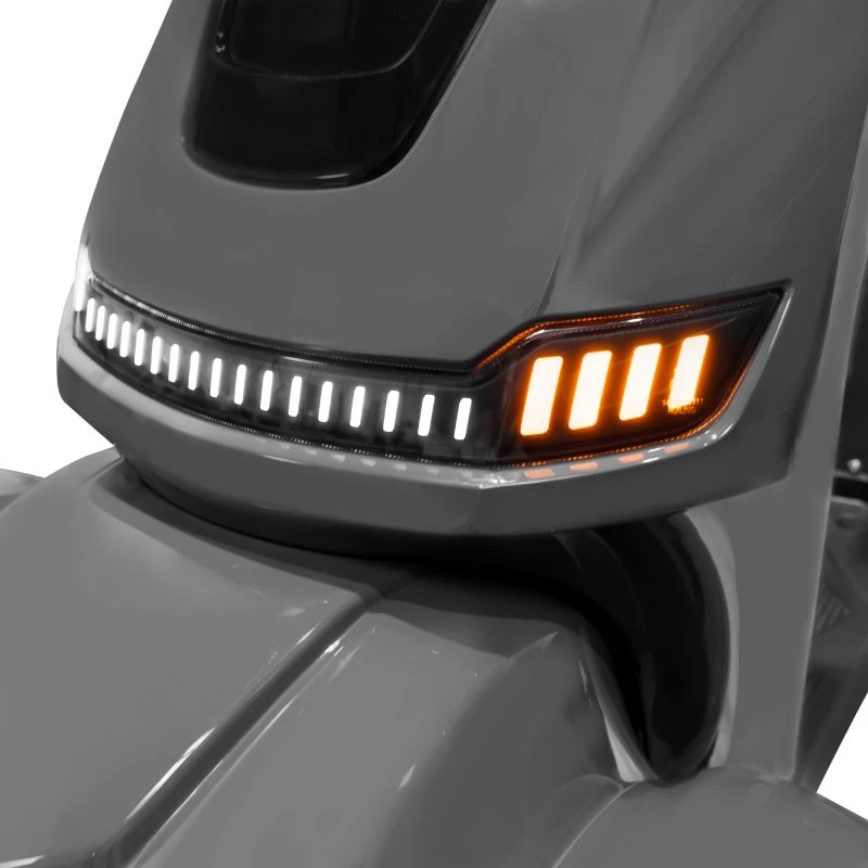 Triciclu electric RURIS PILOT SX100, 1300W, baterie 60V 20Ah, autonomie 46 km, viteza maxima de 25 km/h, conform reglementarilor UE, fara permis, gri