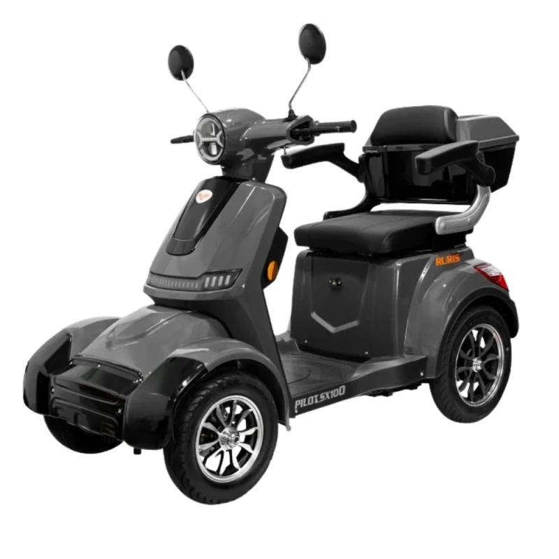 Triciclu electric RURIS PILOT SX100, 1300W, baterie 60V 20Ah, autonomie 46 km, viteza maxima de 25 km/h, conform reglementarilor UE, fara permis, gri