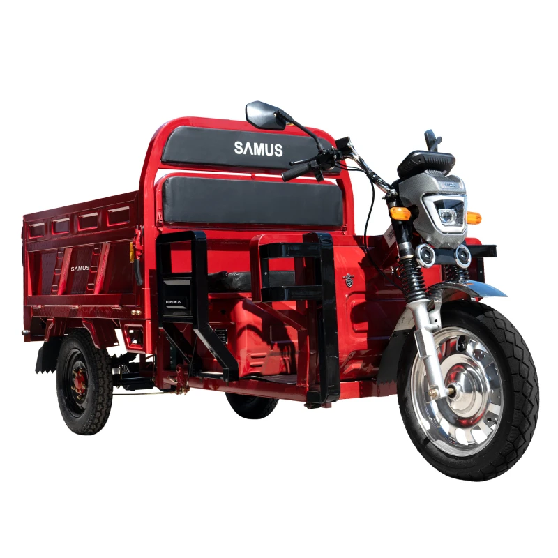 Triciclu electric, Samus Cargo Houston-25-1.5-72V45 Red, 16 inch, putere maxima 3900W, acumulator 72V 45Ah, autonomie 70 km, viteza maxima de 25 km/h, conform reglementarilor UE, fara permis