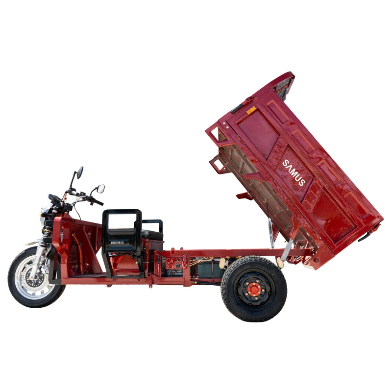 Triciclu electric, Samus Cargo Houston-25-1.5-72V45 Red, 16 inch, putere maxima 3900W, acumulator 72V 45Ah, autonomie 70 km, viteza maxima de 25 km/h, conform reglementarilor UE, fara permis