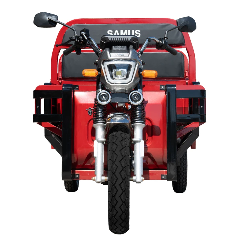 Triciclu electric, Samus Cargo Houston-25-1.5-72V45 Red, 16 inch, putere maxima 3900W, acumulator 72V 45Ah, autonomie 70 km, viteza maxima de 25 km/h, conform reglementarilor UE, fara permis
