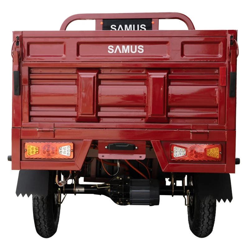 Triciclu electric, Samus Cargo Montana-25-1.3-72V32-Red, 12 inch, putere maxima 3900W, acumulator 72V 32Ah, autonomie 48 km, viteza maxima de 25 km/h, conform reglementarilor UE, fara permis