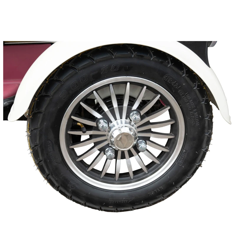 Triciclu electric Samus Kentucky-3R1-10T1000-60V20-Beige-Burgundy, Putere 1000 W, Autonomie 60 Km, viteza maxima de 25 km/h, conform reglementarilor UE, fara permis
