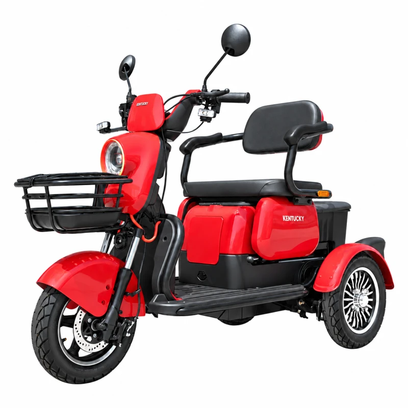 Triciclu electric Samus Kentucky-3R1-10T1000-60V20-Red-Black, Putere 1000 W, Autonomie 60 Km, viteza maxima de 25 km/h, conform reglementarilor UE, fara permis