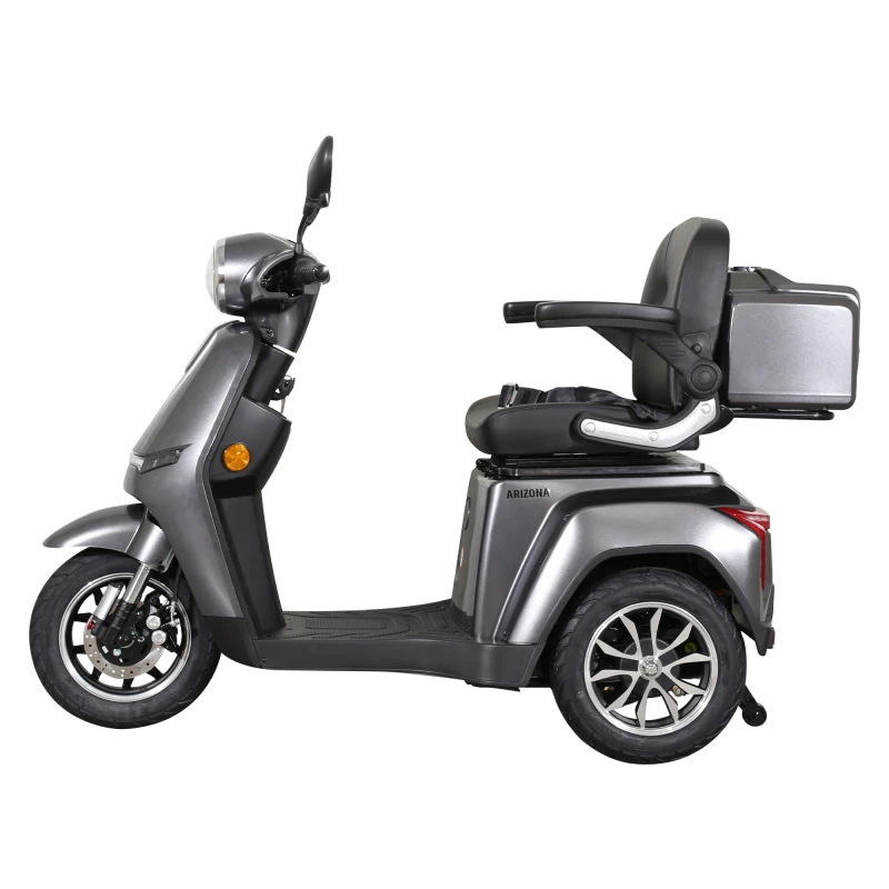 Triciclu electric, tricicleta, Samus Arizona-3R1-10T1000-60V20 Silver, motor 1000 W, acumulator 60V 20Ah, autonomie 50 km, viteza maxima de 25 km/h, conform reglementarilor UE, fara permis