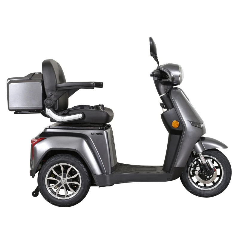 Triciclu electric, tricicleta, Samus Arizona-3R1-10T1000-60V20 Silver, motor 1000 W, acumulator 60V 20Ah, autonomie 50 km, viteza maxima de 25 km/h, conform reglementarilor UE, fara permis