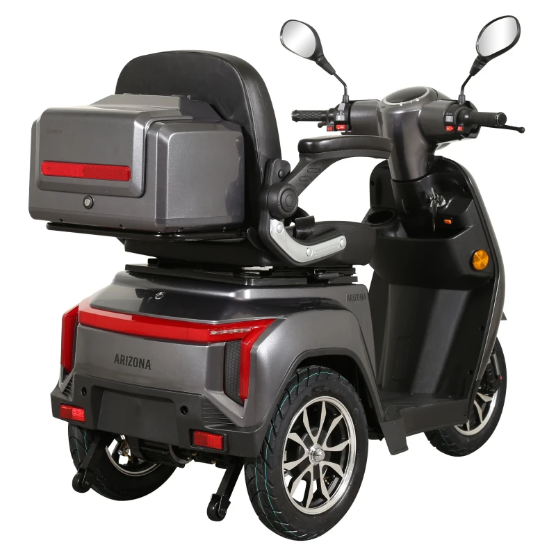 Triciclu electric, tricicleta, Samus Arizona-3R1-10T1000-60V20 Silver, motor 1000 W, acumulator 60V 20Ah, autonomie 50 km, viteza maxima de 25 km/h, conform reglementarilor UE, fara permis