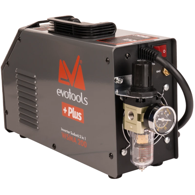 Invertor Sudura 3 in 1 cu Afisaj LED, WSMA200 EvoTools + Plus, Sudura MMA, Sudura TIG, Taiere cu plasma CUT