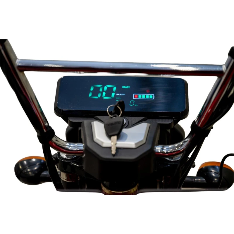 Triciclu Cargo electric BLADE Sprint 3.0 - 2000W, autonomie pana la 70 km, baterie plumb-acid 72V 45Ah, viteza maxima de 25 km/h, conform reglementarilor UE, fara permis, Rosu-Negru