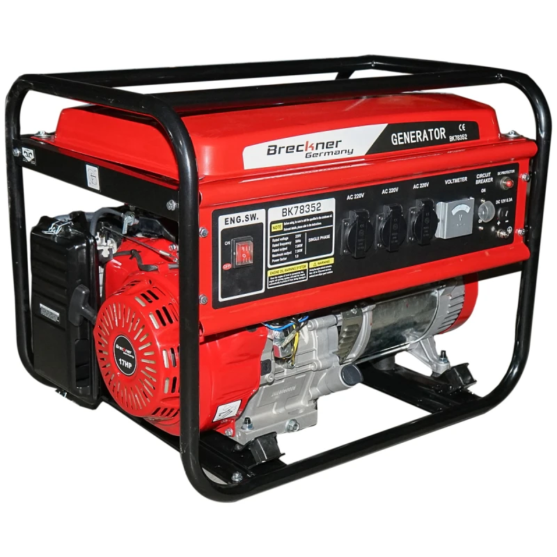 Generator electric 7.5kW/220V, motor pe benzina 17CP, pornire manuala Breckner Germany