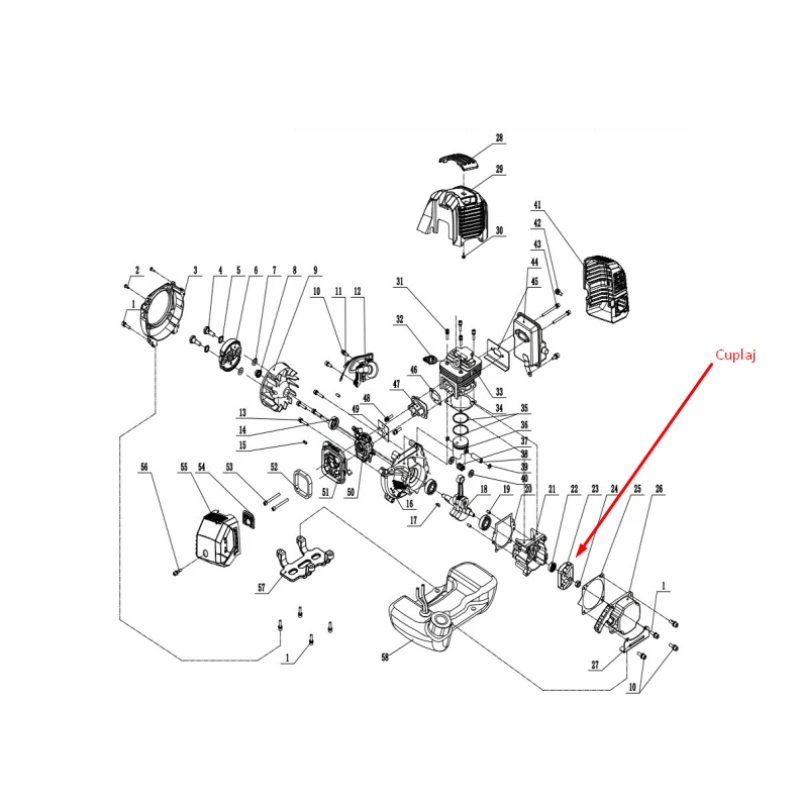 Cuplaj motocoasa Ruris Dac 510