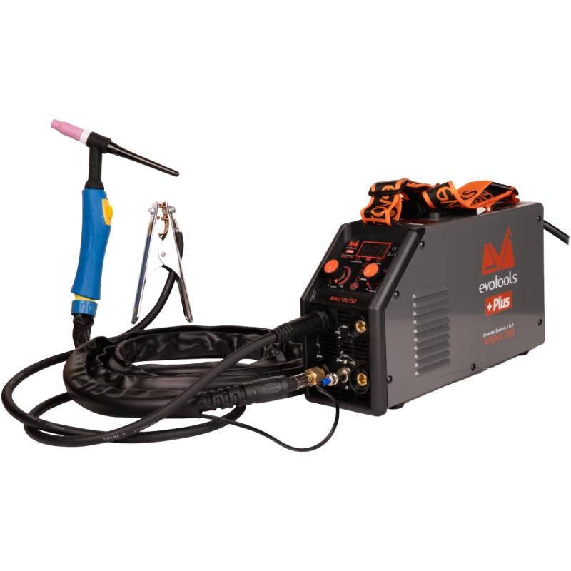 Invertor Sudura 3 in 1 cu Afisaj LED, WSMA200 EvoTools + Plus, Sudura MMA, Sudura TIG, Taiere cu plasma CUT