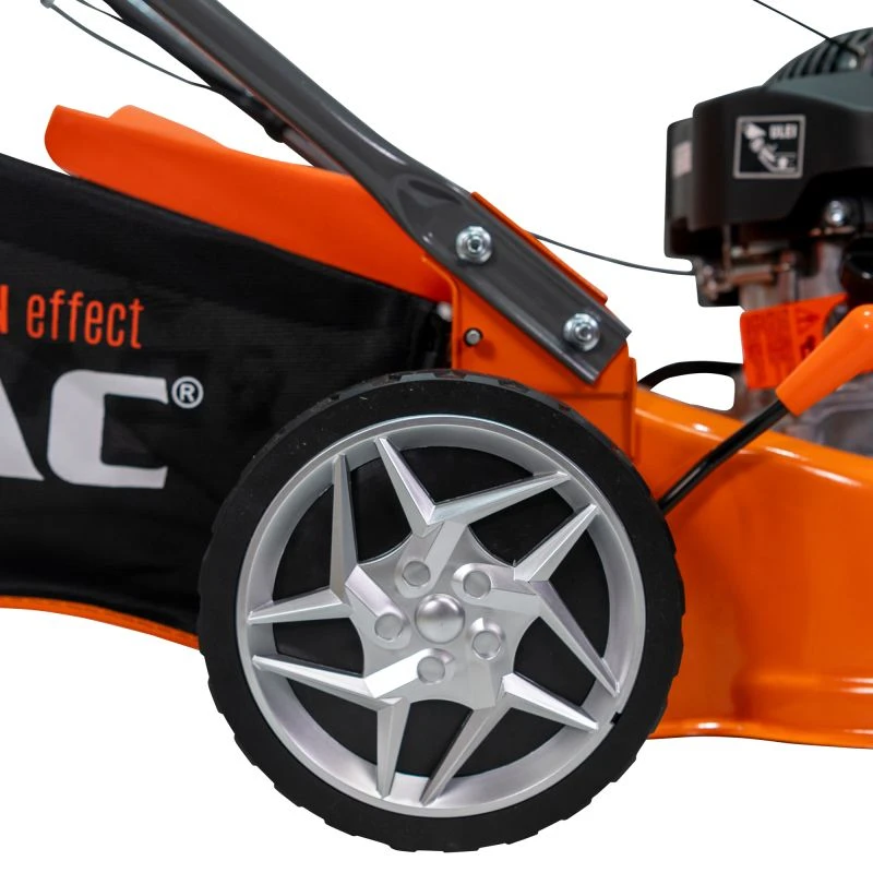 Masina de tuns gazon/iarba autopropulsata pe benzina Ruris Dac 110XLS, putere 3.3 CP, 131 CC, 4 timpi, 40 cm latime lucru, 5 trepte de taiere, inaltime taiere 25 - 65 mm, sac colector 45 L