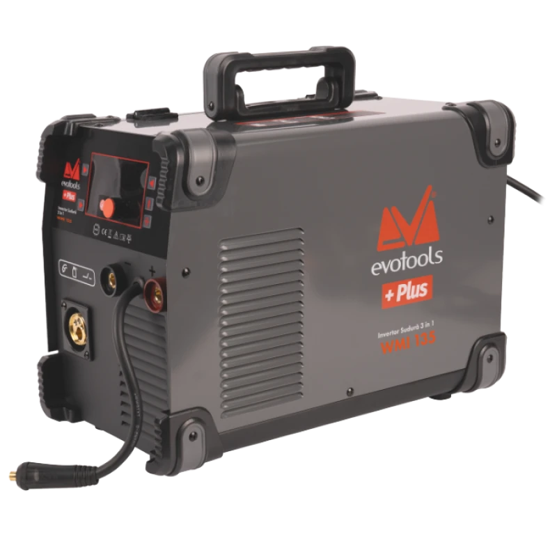 Invertor Sudura 3 in 1 cu Afisaj LED WMI135 EvoTools + Plus, Sudura MMA, MIG/MAG (Gas/No Gas), TIG Lift