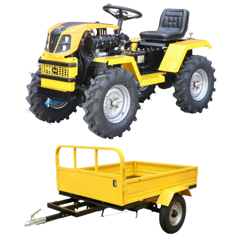 ProGARDEN Campo T12 Motocultor G2.1 4x4, 12CP, diesel, hidraulica fata-spate, roti 6.00-12 + ProGARDEN Campo RM600CT remorca 600kg