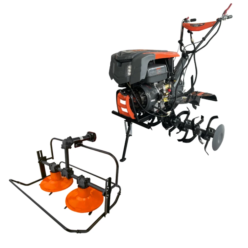 Motocultor Evotools T1400, pornire electrica cu far, 14CP, Benzina, capota si roti de transport, freze, cositoare