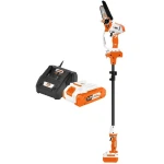 Electroferastrau telescopic cu acumulator RURIS 1424e Power Alfa UP, sina 10 cm, lant 3/8 inch, 1.3 mm, brat 129-170 cm, 1 x Li-Ion 20V, 4Ah, incarcator