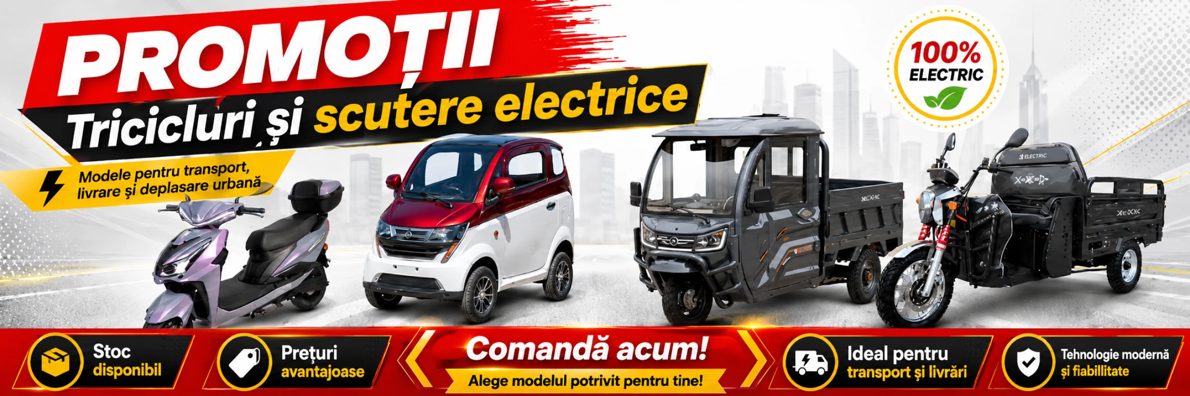 Scutere si Tricicluri electrice